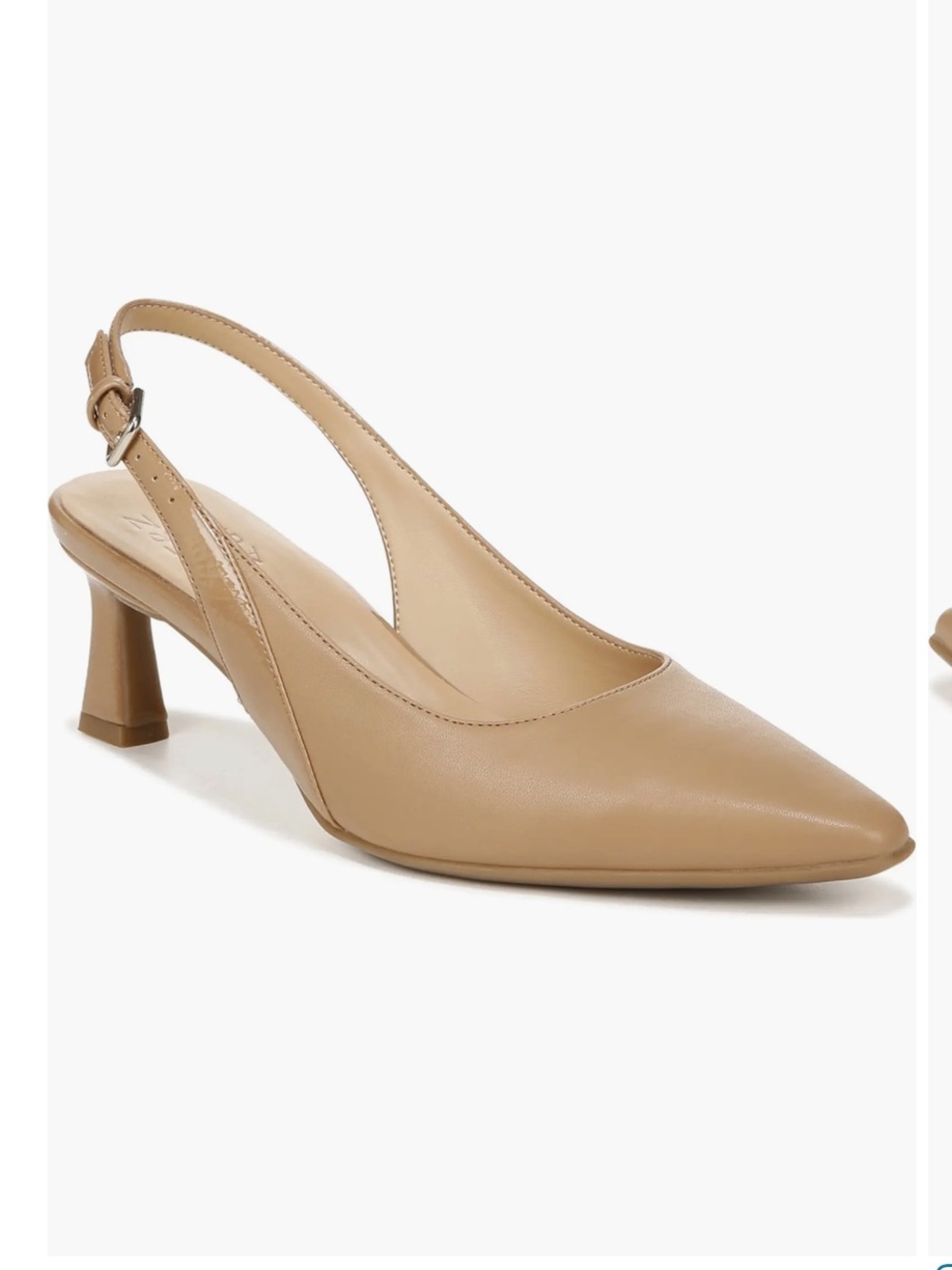 Naturalizer Tansy Cafe Smooth Tan Slingback Pointed-Toe Heels Size 8.5